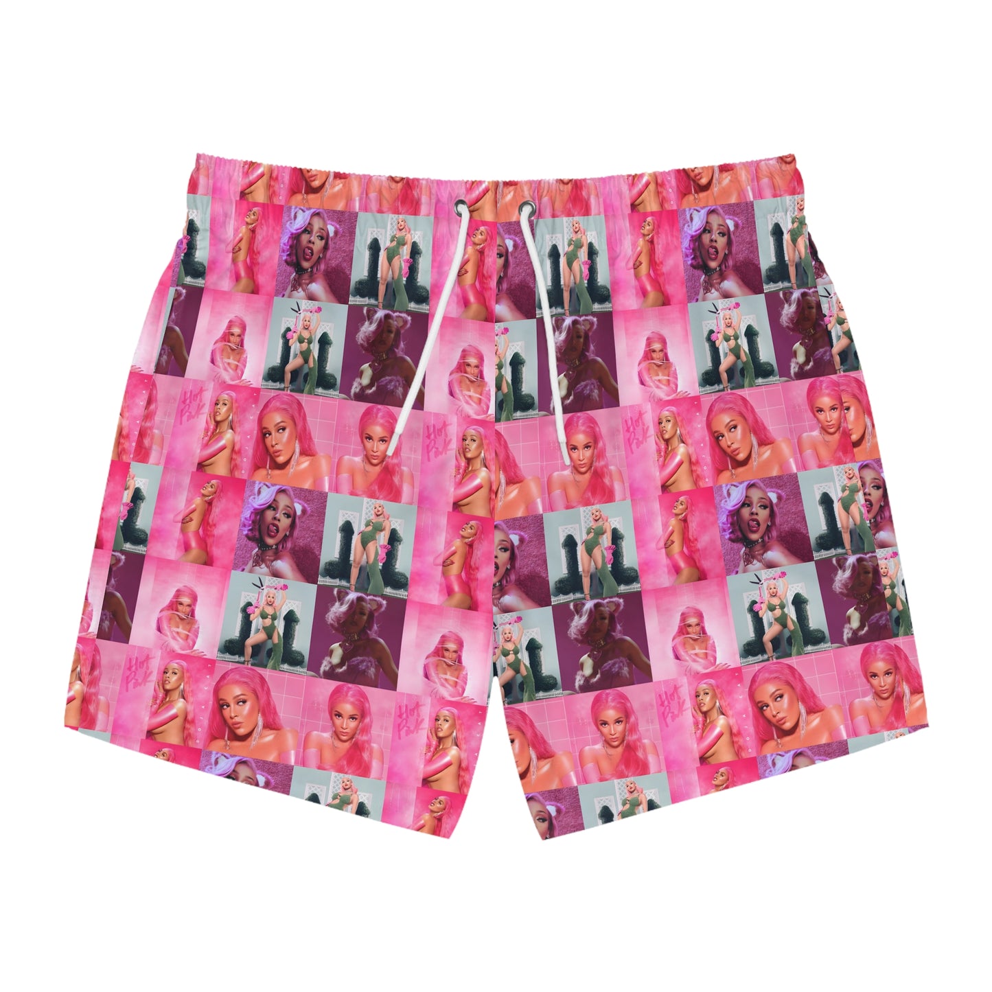 Doja Cat Hot Pink Mosaic Swim Trunks