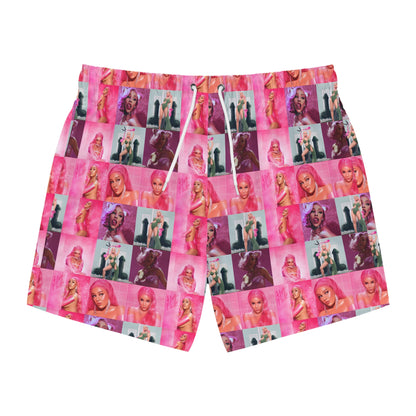 Doja Cat Hot Pink Mosaic Swim Trunks