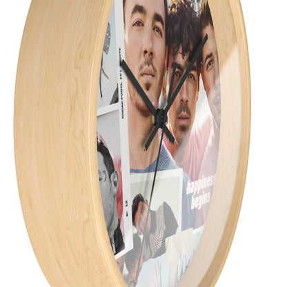 Jonas Brother Happiness Begins Collage Round Wall Clock