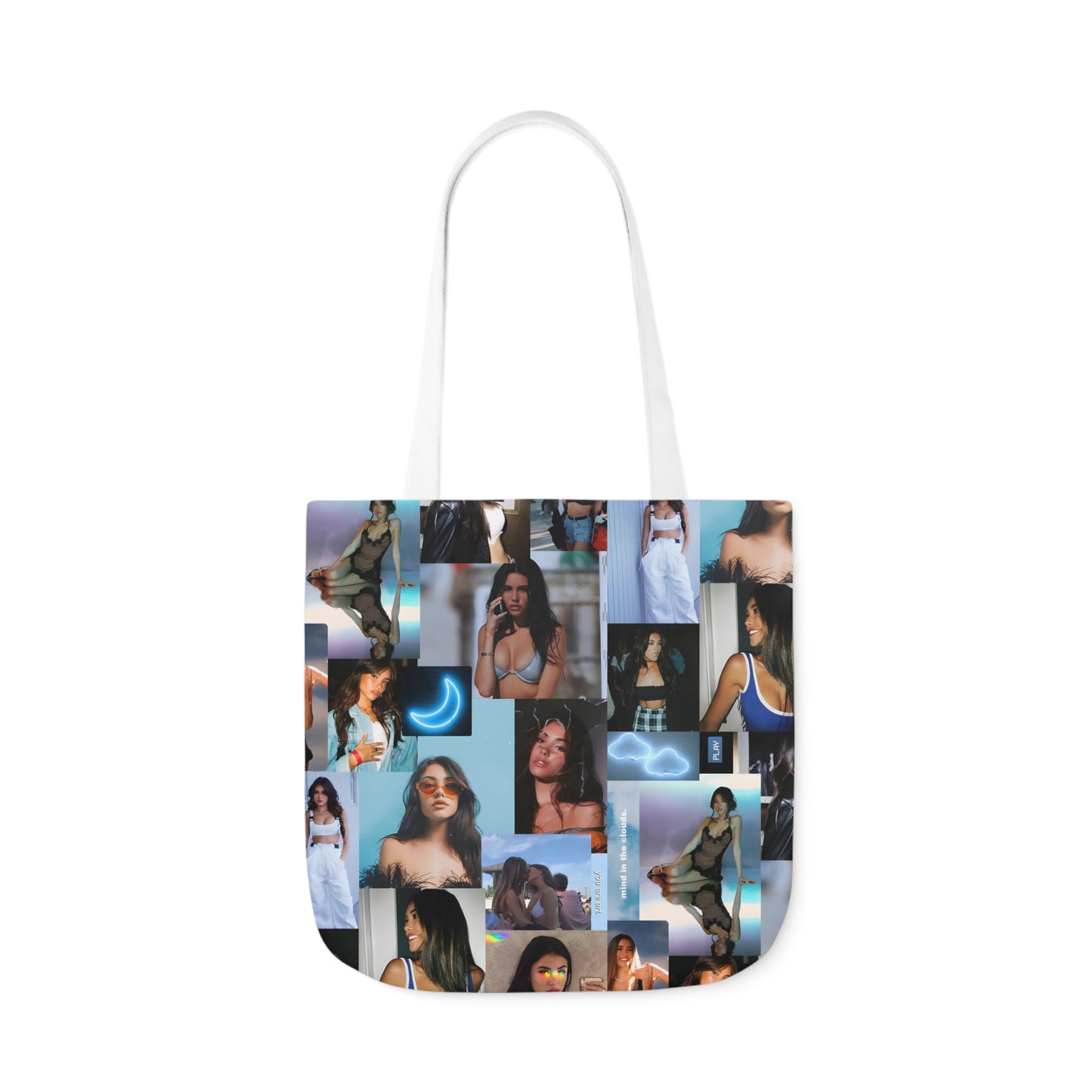 Madison Beer Mind In The Clouds Collage Polyester Canvas Tote Bag