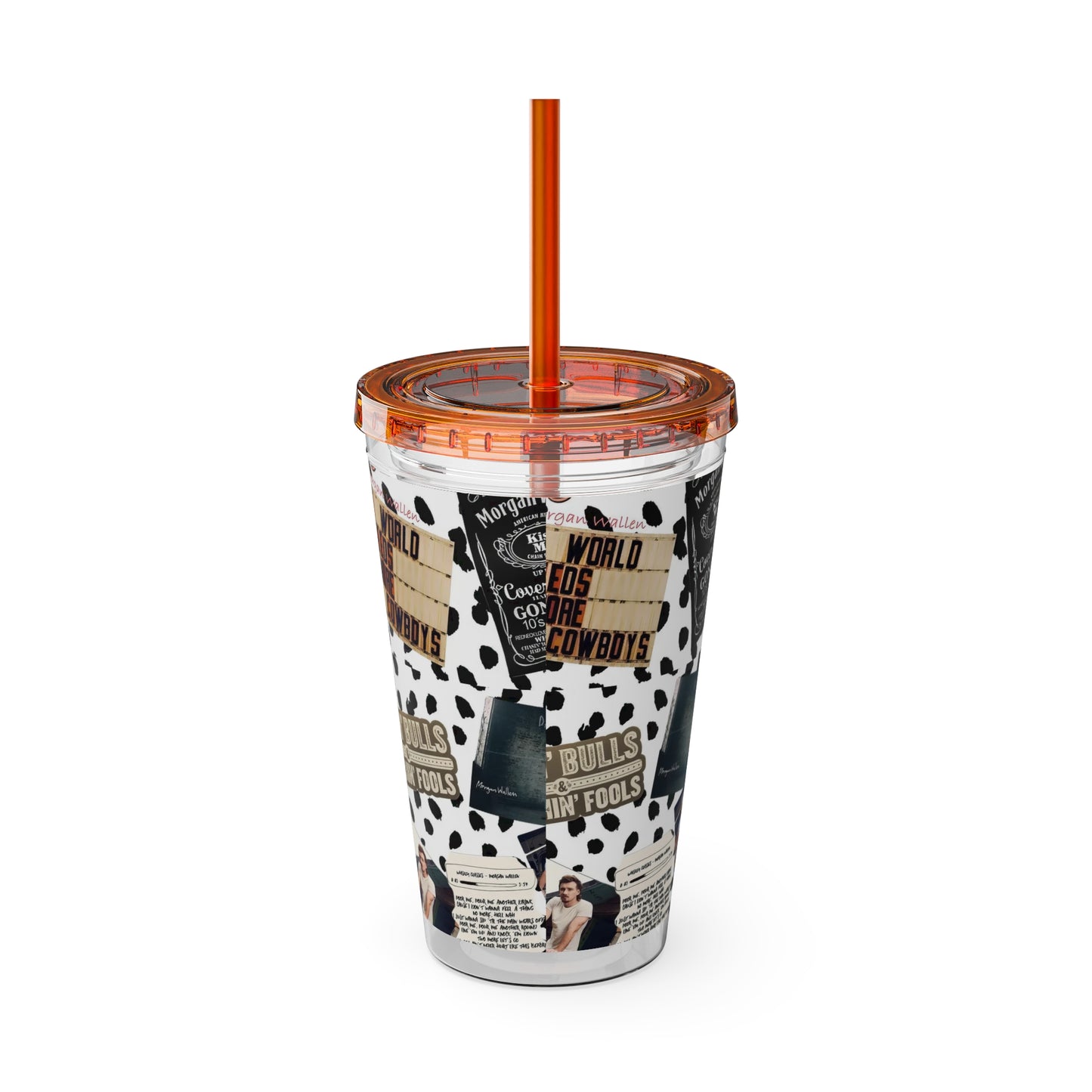 Morgan Wallen Yeehaw Collage Sunsplash Tumbler with Straw