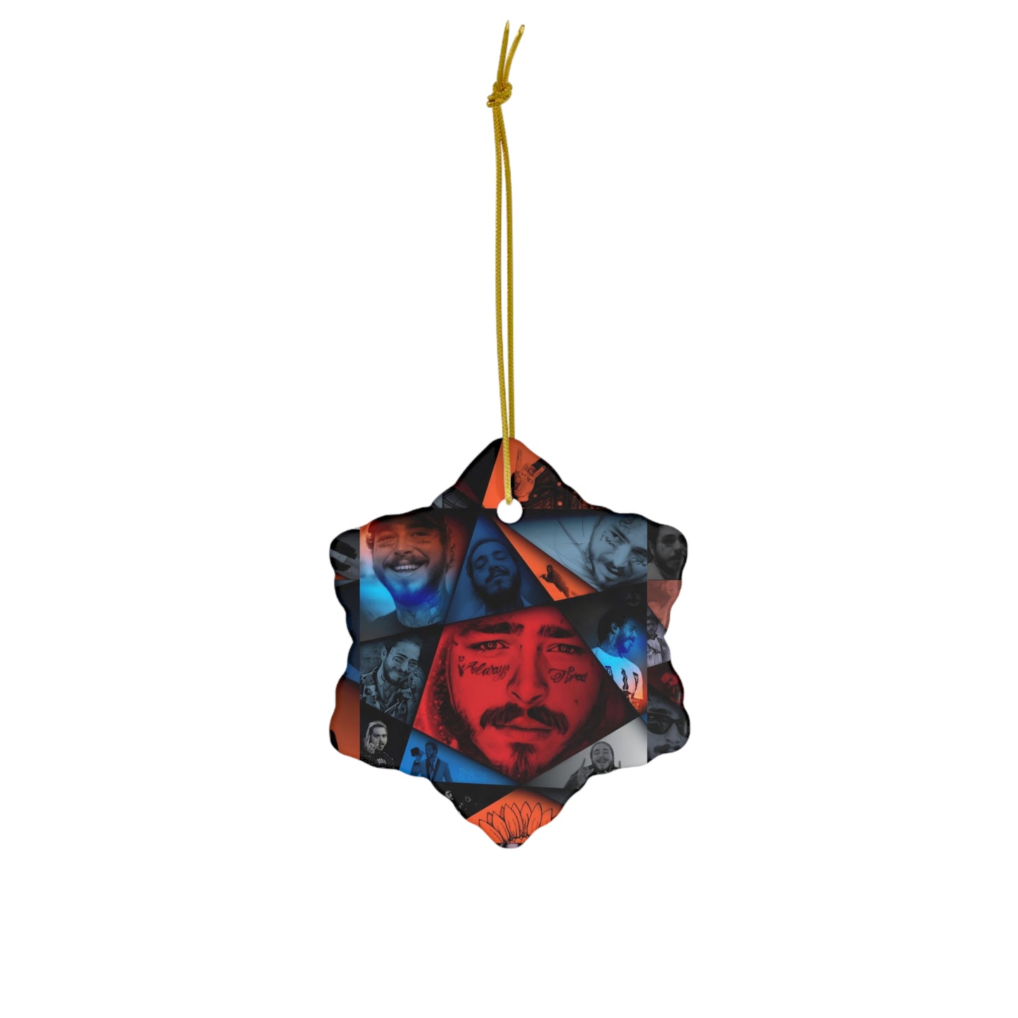 Post Malone Crystal Portaits Collage Ceramic Ornament