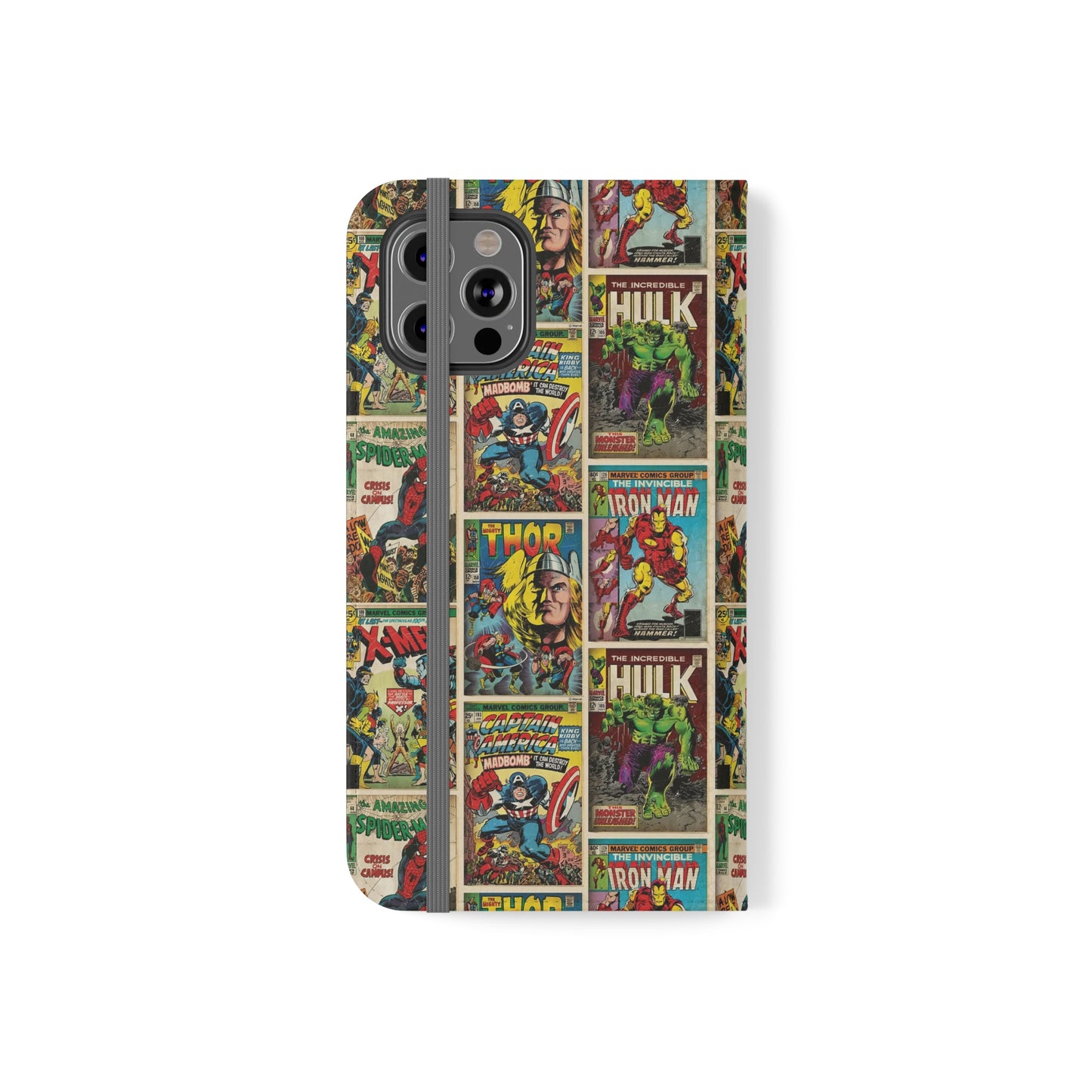 Marvel Comic Book Cover Collage Phone Flip Case