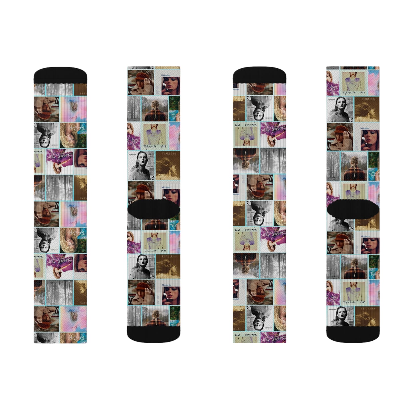 Taylor Swift Album Art Collage Pattern Tube Socks