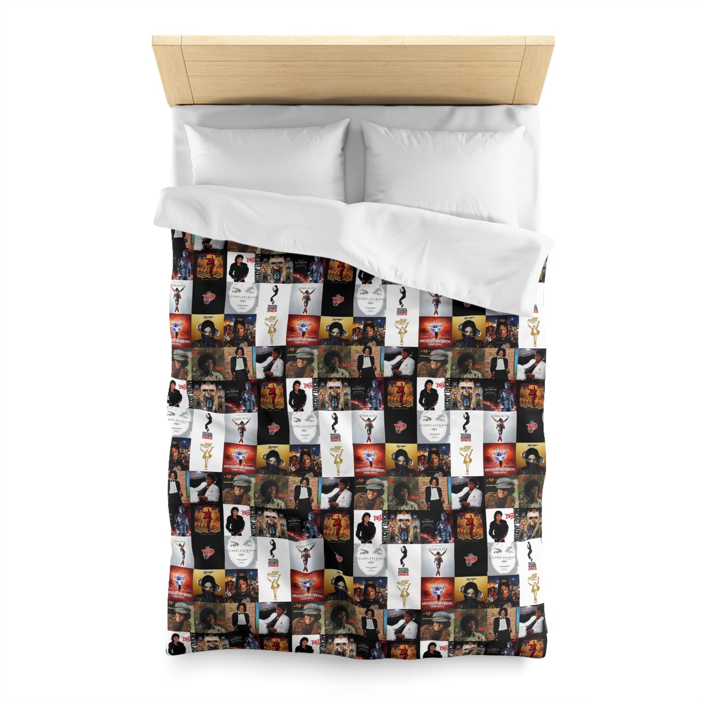 Michael Jackson Album Cover Collage Microfiber Duvet Cover