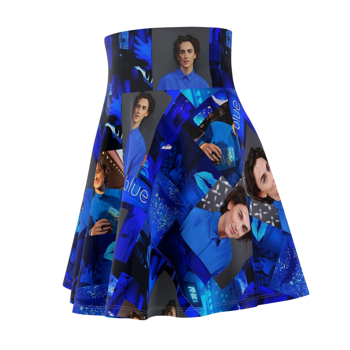 Timothee Chalamet Cool Blue Collage Women's Skater Skirt