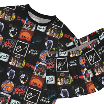 Daft Punk Album Cover Art Collage Women's Short Pajama Set