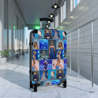 Taylor Swift Blue Aesthetic Collage Suitcase