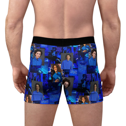 Timothee Chalamet Cool Blue Collage Men's Boxer Briefs