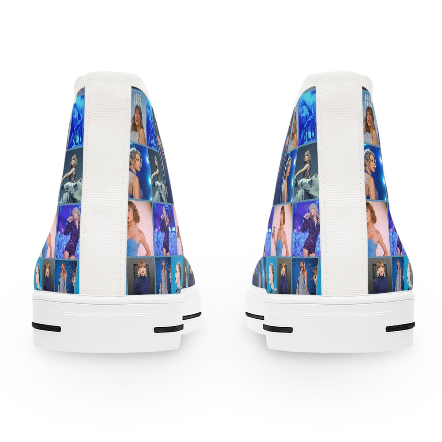 Taylor Swift Blue Dreams Collage High Top Sneakers for Swiftie Women