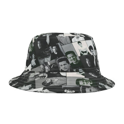 Charlie Puth Black And White Portraits Collage Bucket Hat