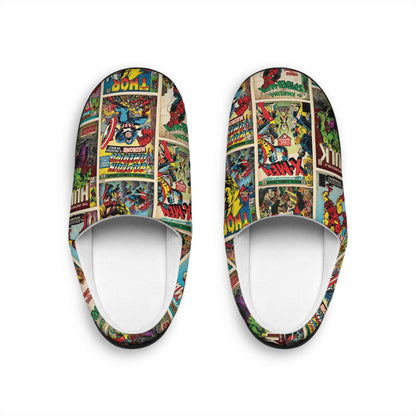 Marvel Comic Book Cover Collage Women's Indoor Slippers
