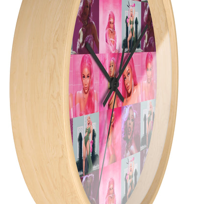 Doja Cat Hot Pink Mosaic Wall Clock