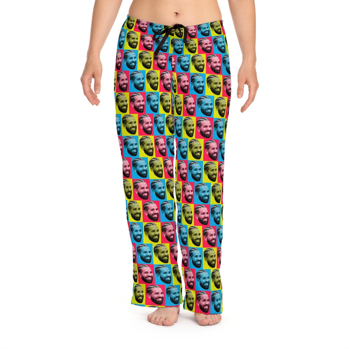 Drake Colored Checker Faces Women's Pajama Pants