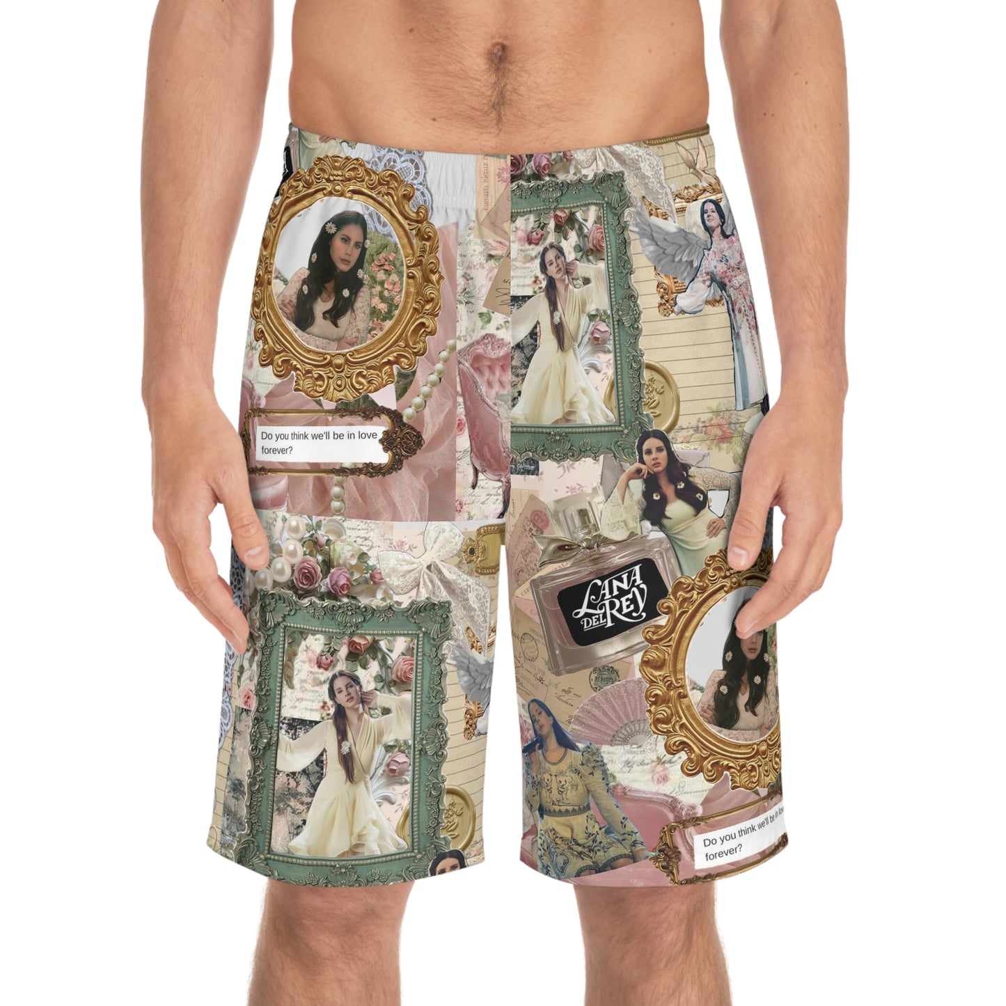 Lana Del Rey Victorian Collage Men's Board Shorts