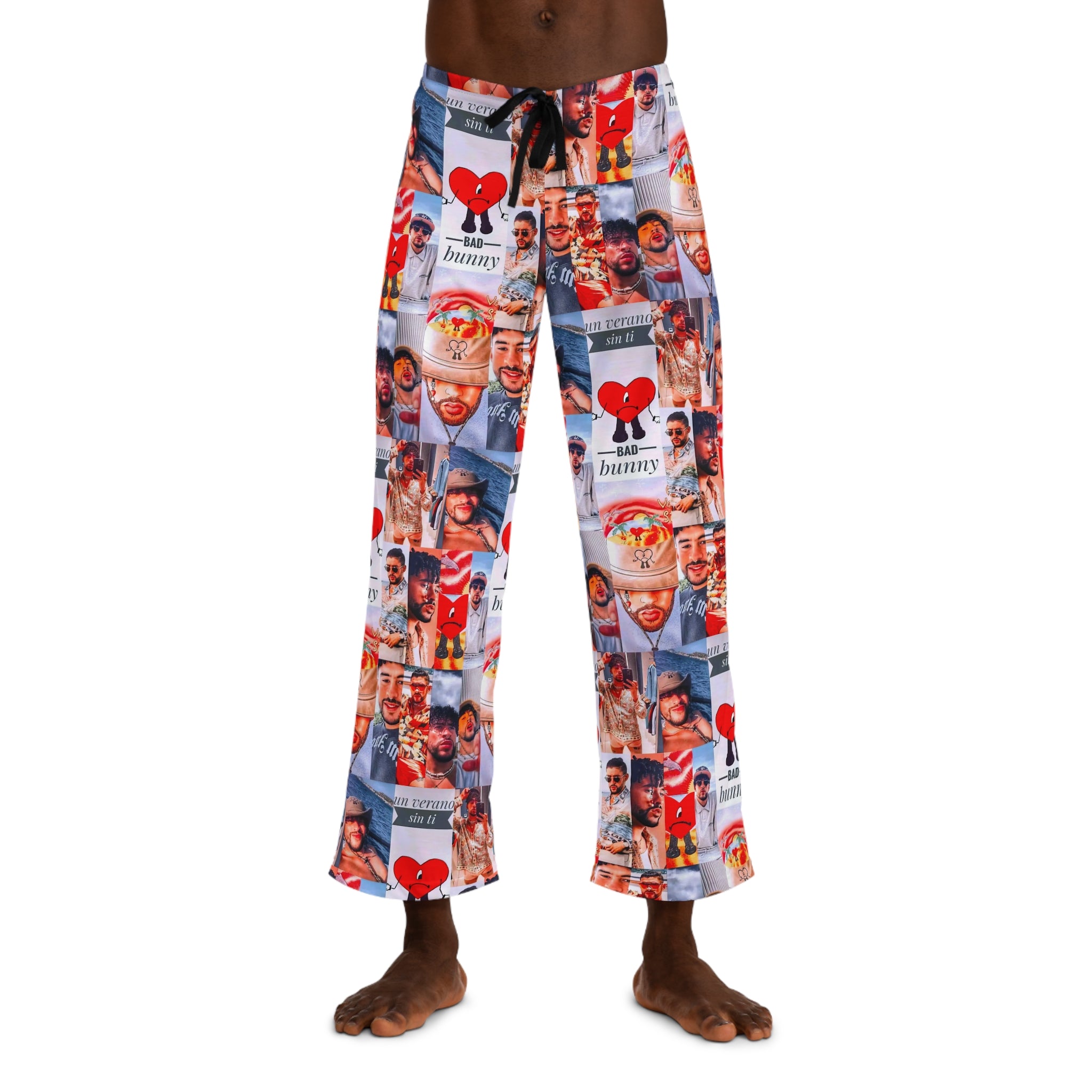 Bad Bunny Logo Pattern Men s Pajama Pants Fandom Flair