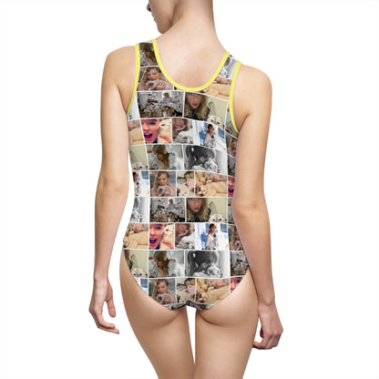 Taylor Swift's Cats Collage Pattern Women's Classic One-Piece Swimsuit
