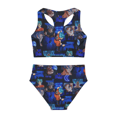 Dragon Ball Z Saiyan Moonlight Collage Girls Two Piece Swimsuit