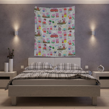 Peppa Pig Oink Oink Collage Printed Wall Tapestry