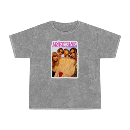 Måneskin Group Photo Unisex Mineral Wash Vintage Tee Shirt