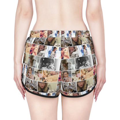 Taylor Swift's Cats Collage Pattern Women's Relaxed Shorts