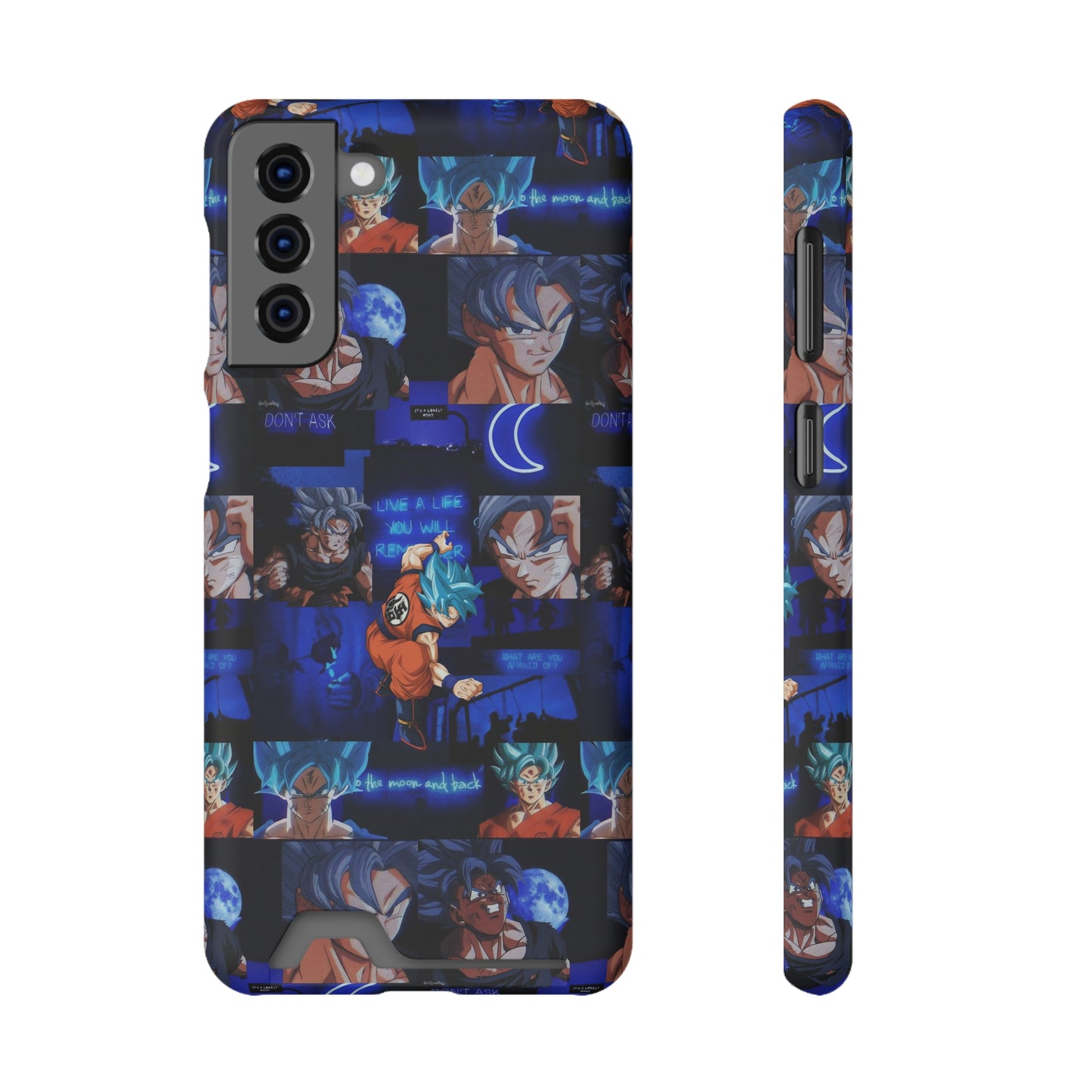 Dragon Ball Z Saiyan Moonlight Collage Phone Case With Card Holder