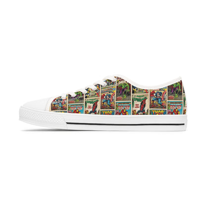 Marvel Comic Book Cover Collage Women's Low Top Sneakers