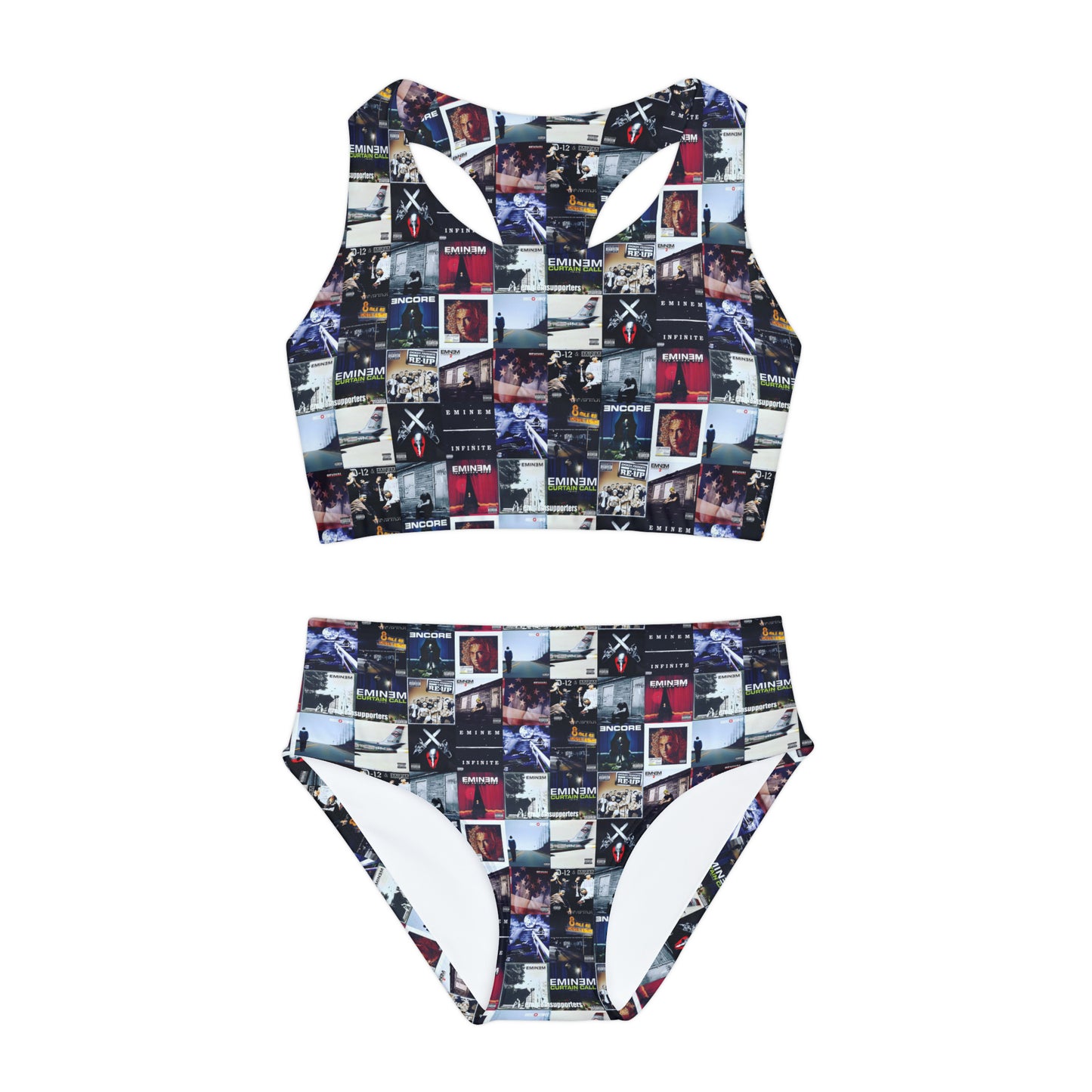 Eminem Album Art Cover Collage Girls Two Piece Swimsuit