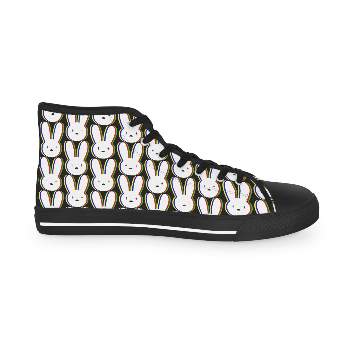 Bad Bunny Logo Pattern Men's High Top Sneakers