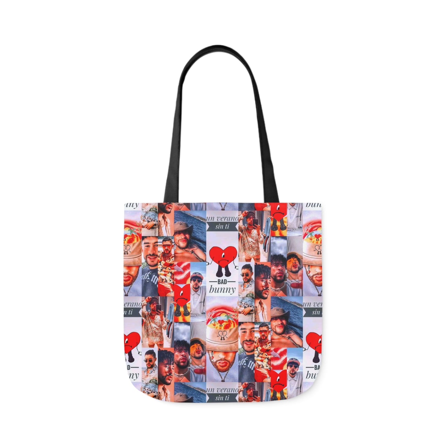 Bad Bunny Un Verano Sin Ti Photo Collage Polyester Canvas Tote Bag