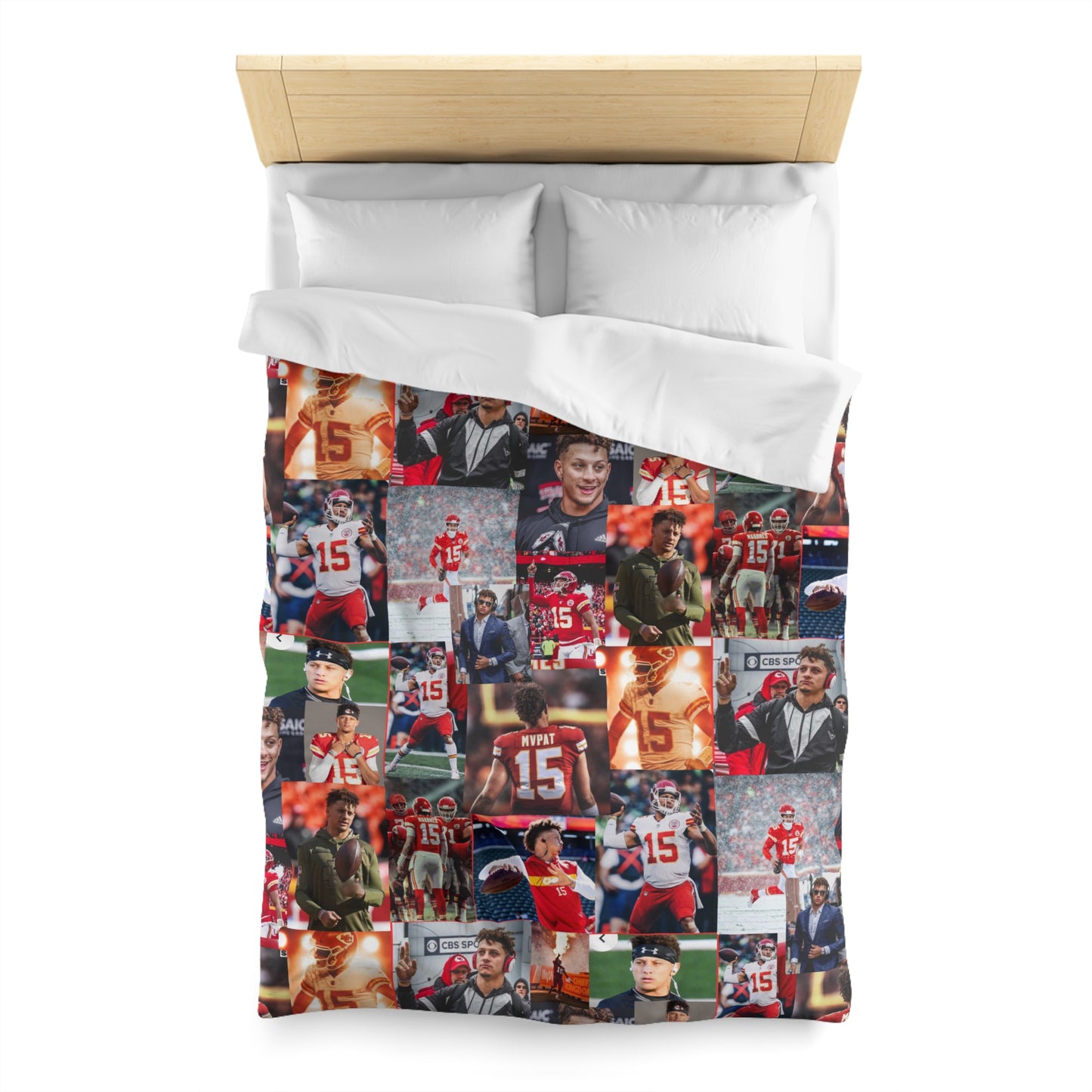 Patrick Mahomes Chiefs MVPAT Photo Collage Microfiber Duvet Cover