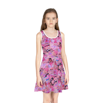 Ariana Grande Purple Vibes Collage Girls' Sleeveless Sundress