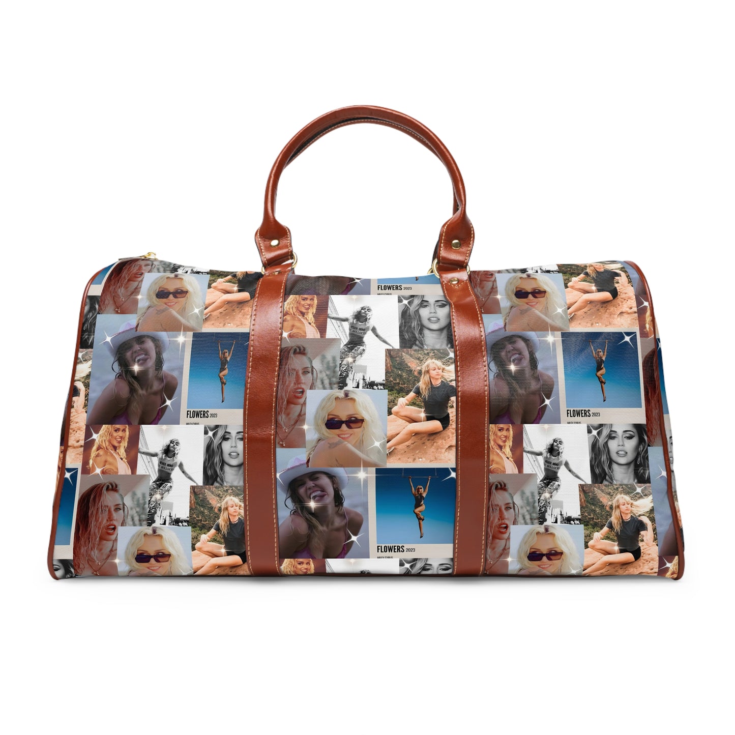 Miley Cyrus Flowers Photo Collage Waterproof Travel Bag