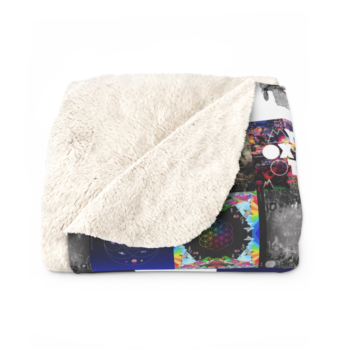 Colplay Album Cover Collage Sherpa Fleece Blanket