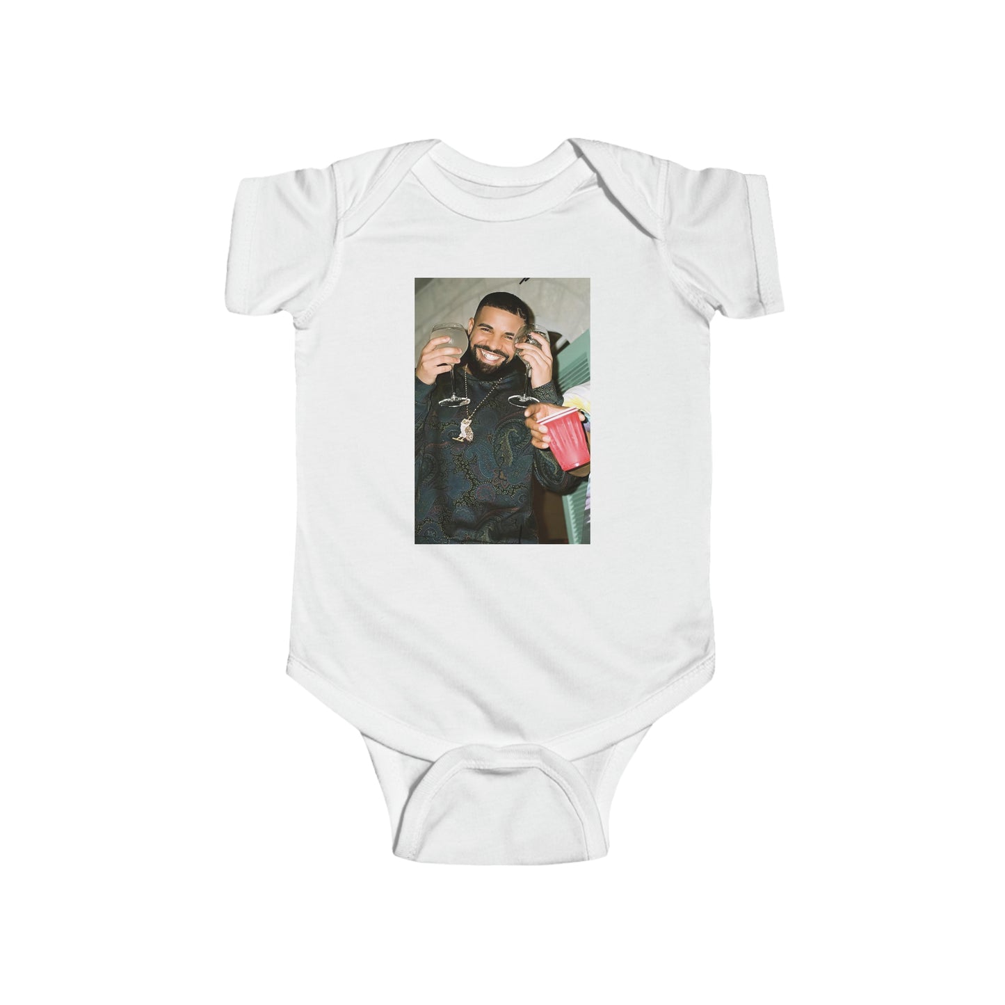 Drake Happy And Drinking Infant Bodysuit Onesie