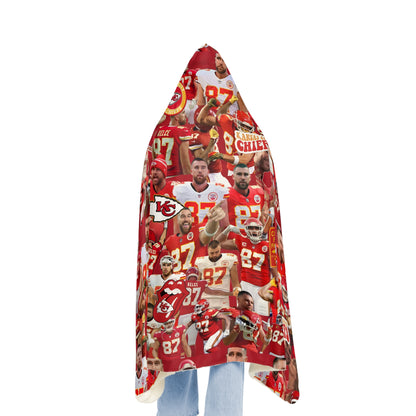 Travis Kelce Chiefs Red Collage Snuggle Blanket