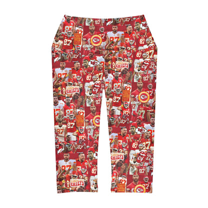 Travis Kelce Chiefs Red Collage Yoga Capri Leggings