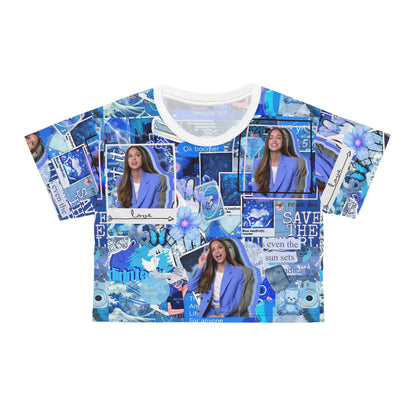 Olivia Rodrigo Blue Aesthetic Collage Crop Tee