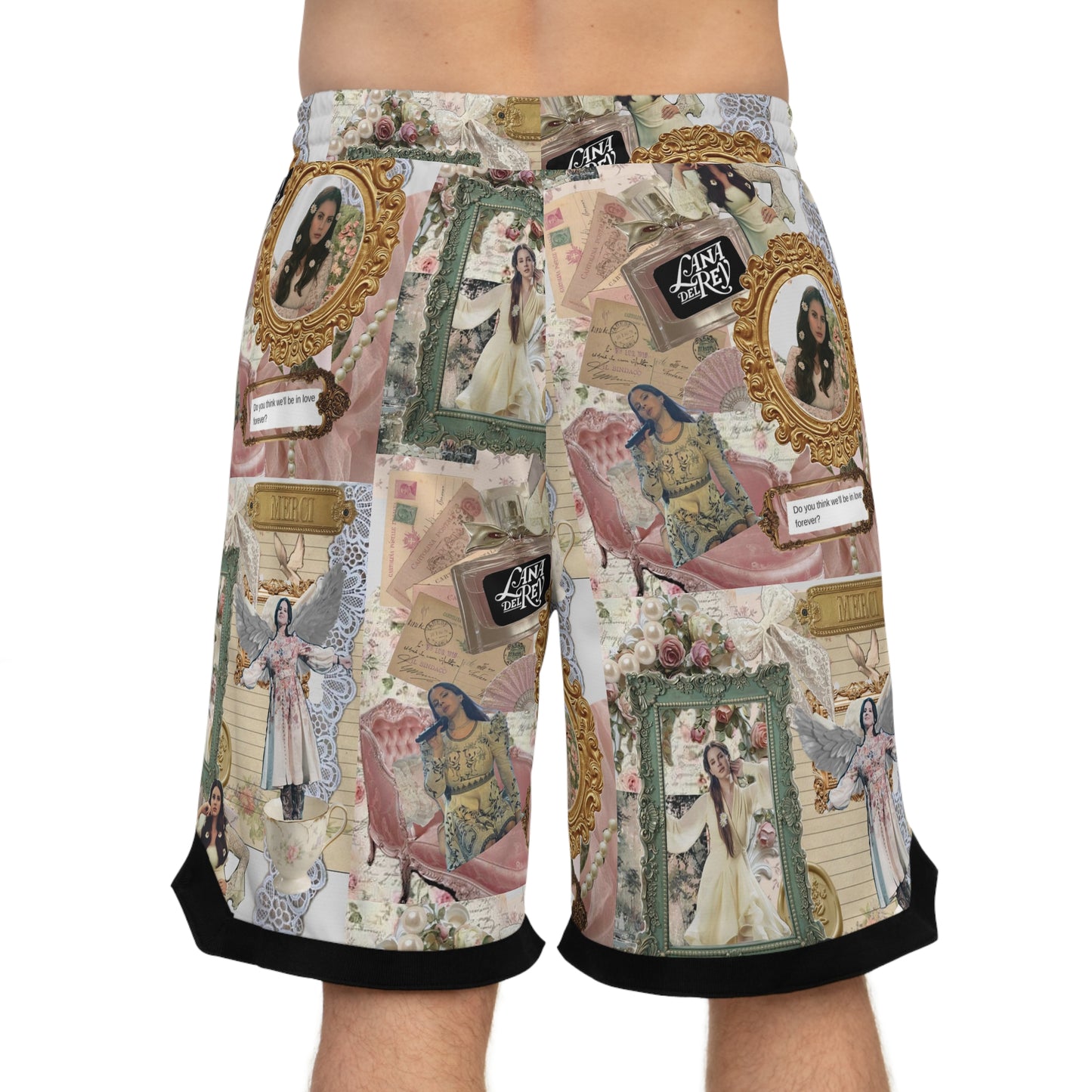 Lana Del Rey Victorian Collage Basketball Rib Shorts