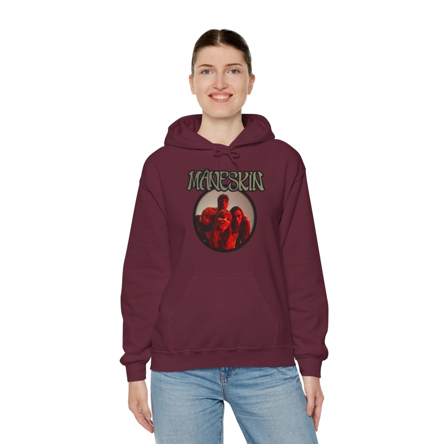 Måneskin Circular Group Photo Unisex Heavy Blend Hooded Sweatshirt