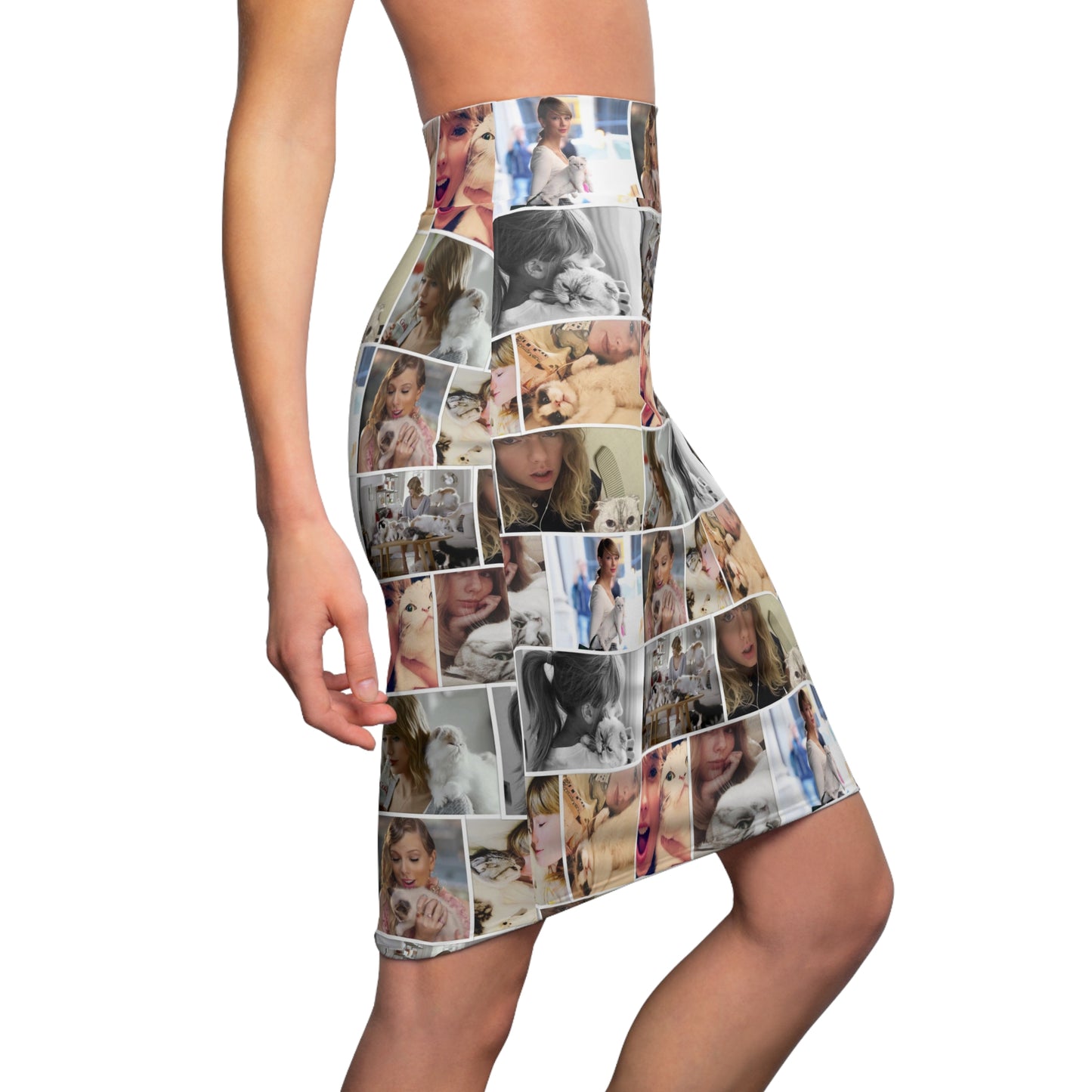 Taylor Swift's Cats Collage Pattern Women's Pencil Skirt