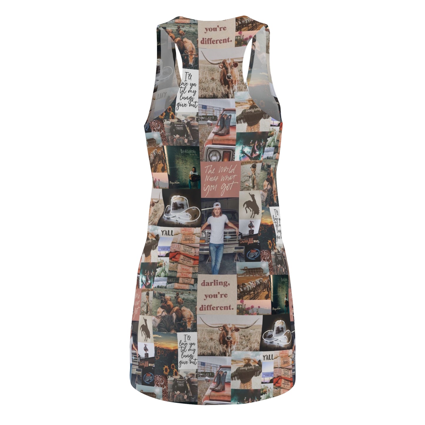 Morgan Wallen Darling You're Different Collage Women's Cut & Sew Racerback Dress