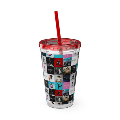 YUNGBLUD Album Cover Art Collage Sunsplash Tumbler with Straw