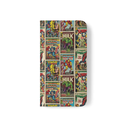 Marvel Comic Book Cover Collage Phone Flip Case