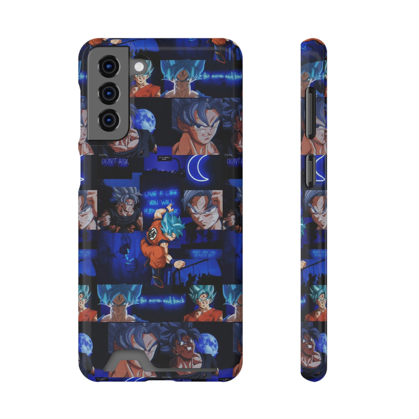 Dragon Ball Z Saiyan Moonlight Collage Phone Case With Card Holder