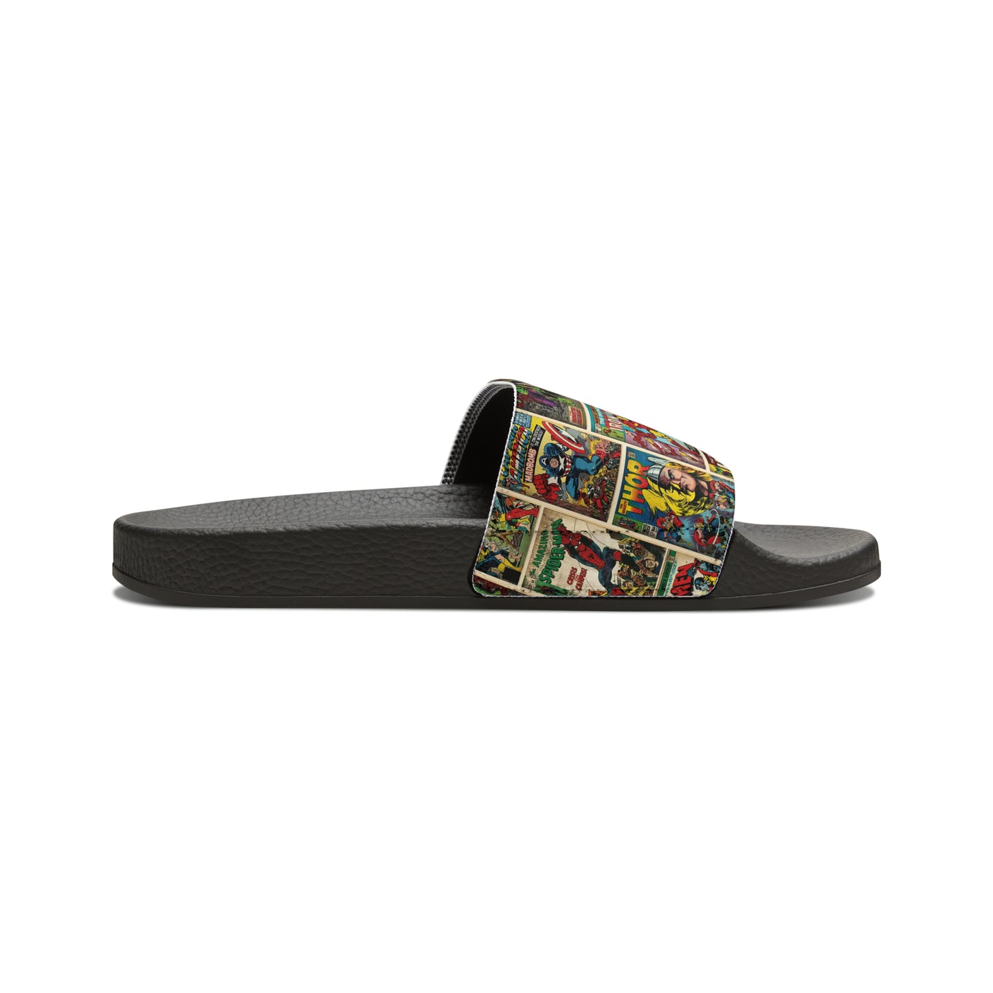 Marvel Comic Book Cover Collage Men's Slide Sandals