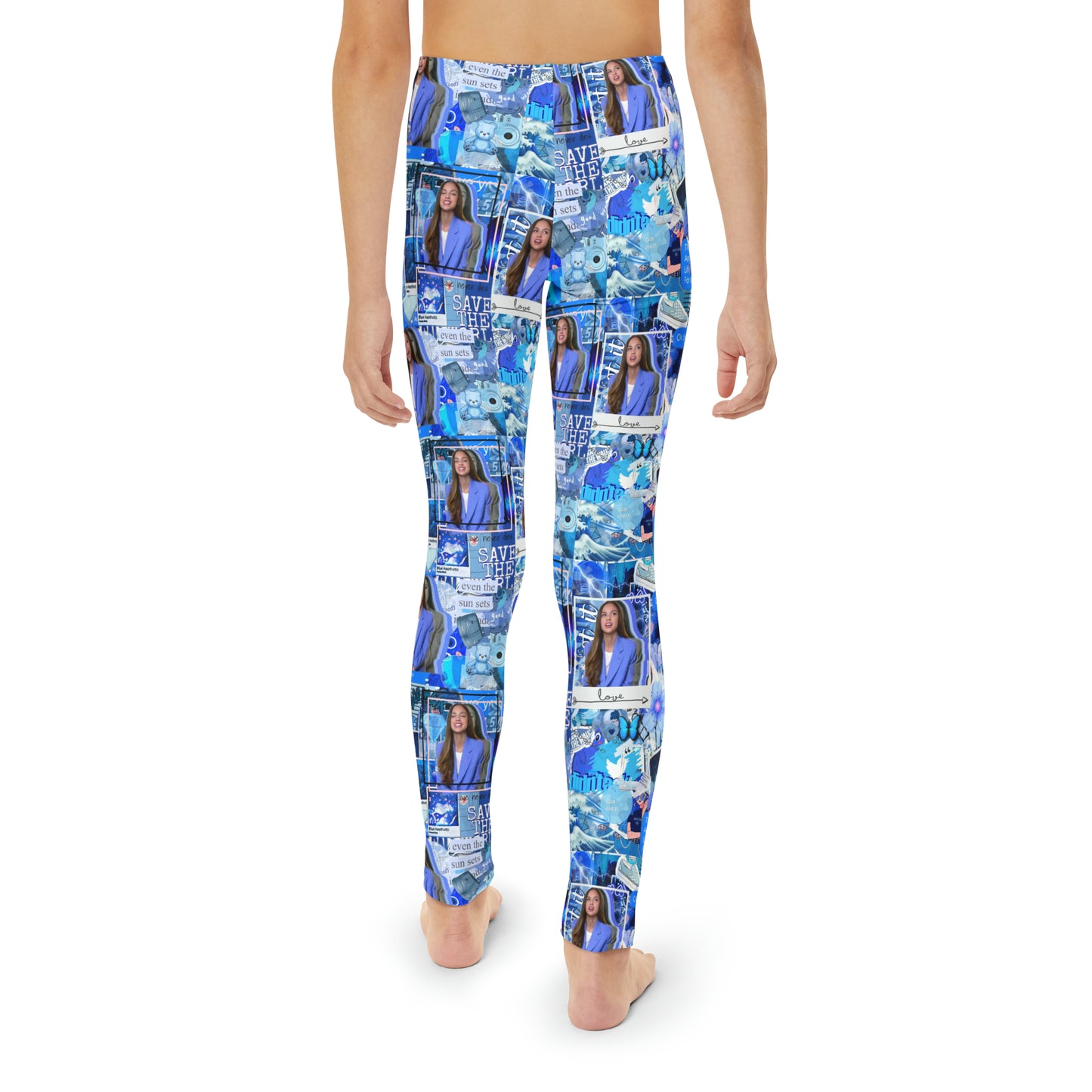 Olivia Rodrigo Blue Aesthetic Collage Youth Leggings