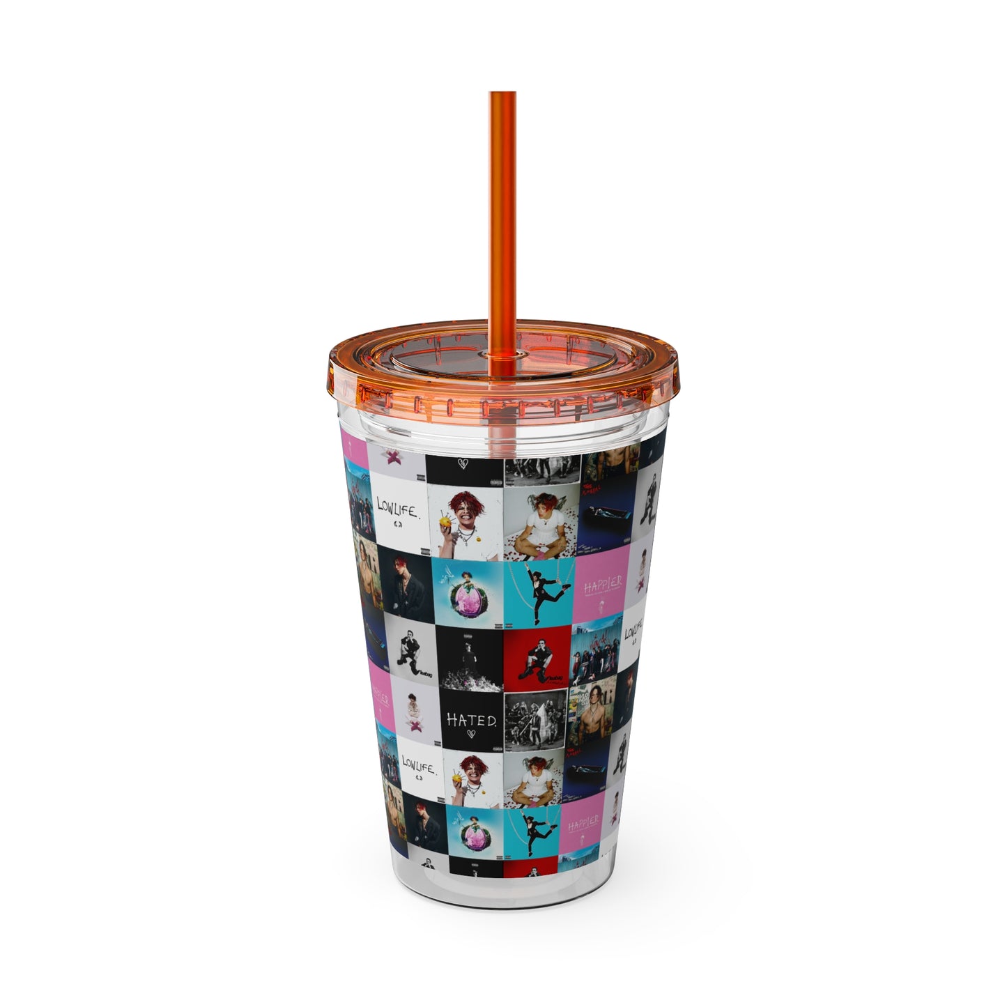 YUNGBLUD Album Cover Art Collage Sunsplash Tumbler with Straw