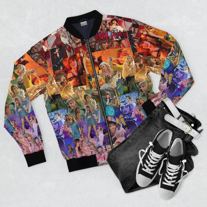 Taylor Swift Rainbow Photo Collage Men's Bomber Jacket