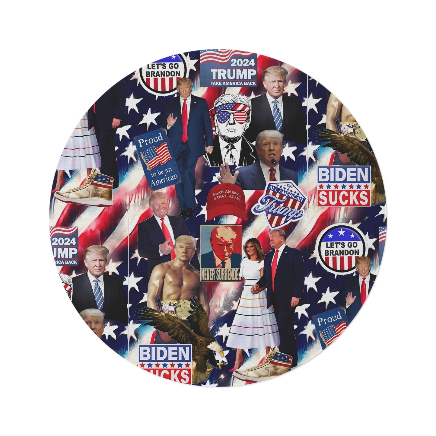 Donald Trump 2024 MAGA Montage Round Rug